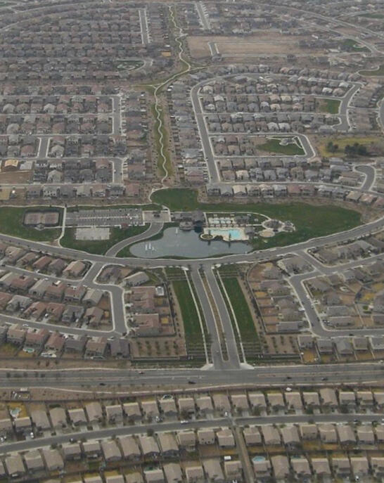 Aerial View of Maricopa, AZ – Process Server & Legal Services Aerial view of the City of Maricopa, Arizona, showing residential neighborhoods and roadways, representing legal and process server services in the area.